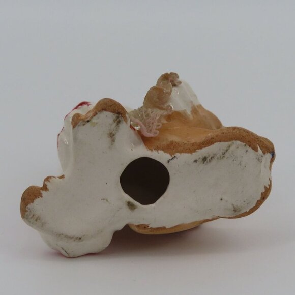 Vintage Circus Clown Monkey Ceramic Figurine 2.6in Red Polka Dot Tutu Skirt Hat - Picture 7 of 9